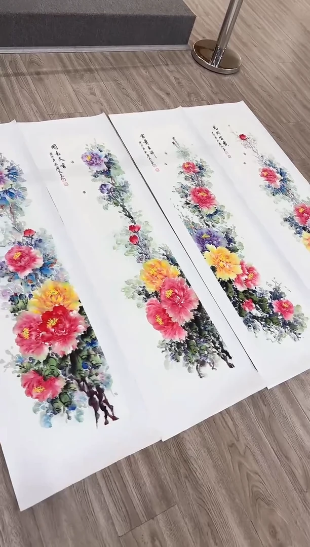 【闪购商品】国画133 条屏 赵隆轩艺术馆作品
