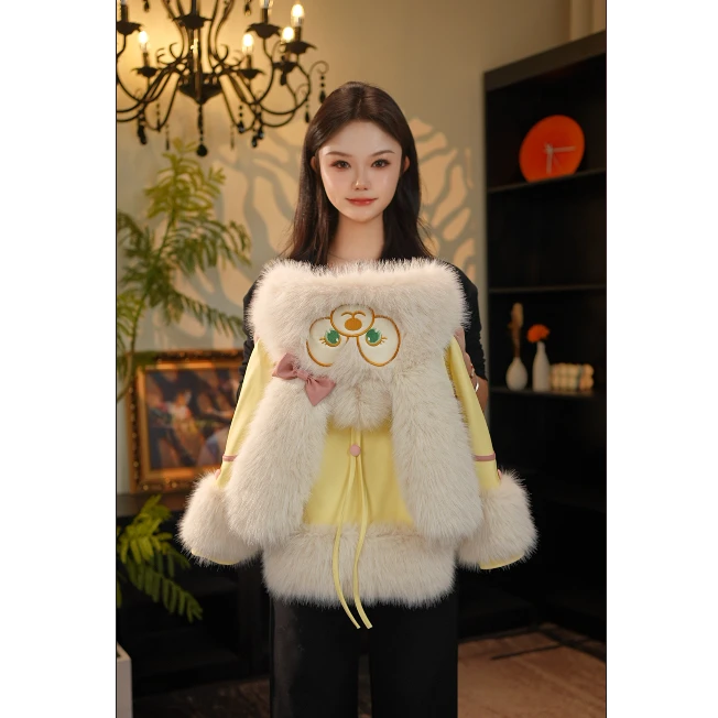 AODUOSEN/奥多森高端定制饼饼可奇安时尚秋冬皮衣一体外套