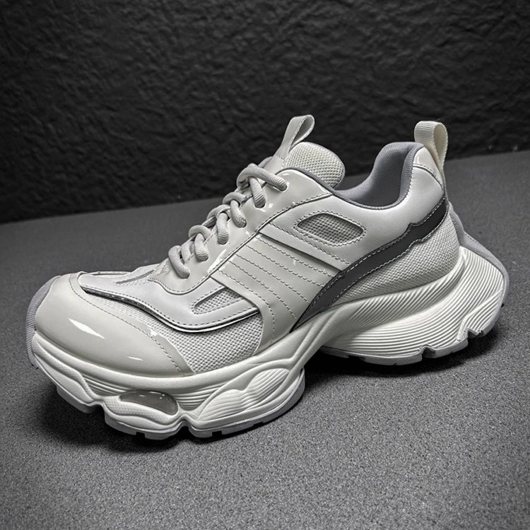 okkdey轻便厚底增高老爹鞋男时尚透气休闲运动鞋小众百搭潮鞋