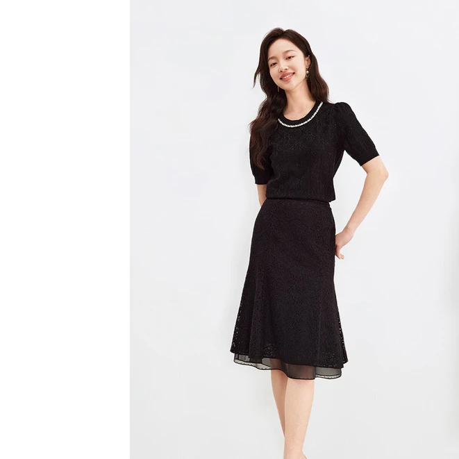 【晨粉专享价】珂莱蒂尔薄荷曼波透气夏季显瘦气质针织衫KZ03380W0