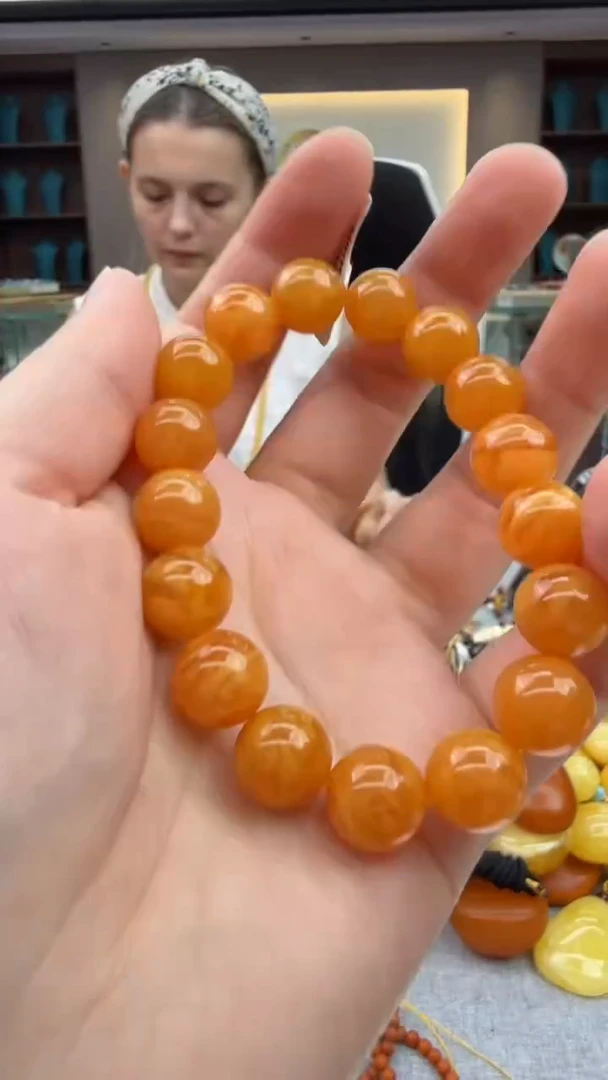 手链琥珀未镶嵌54秒拍号假一罚十