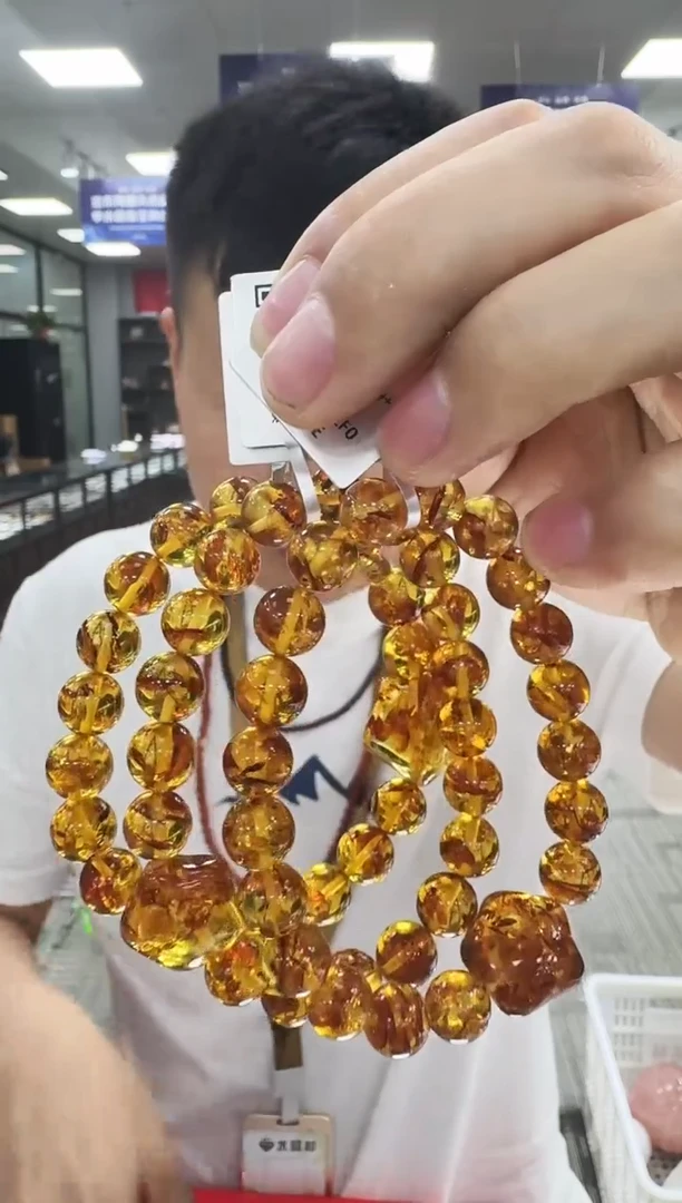 未镶嵌琥珀手链5976LF 约9mm多样性发一件