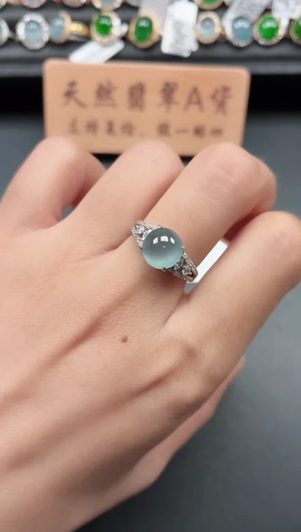 银S925镶嵌戒指翡翠111111