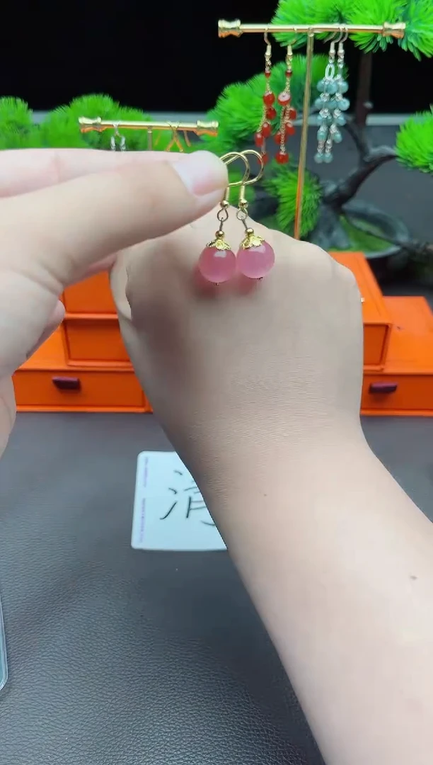 玛瑙/玉髓耳饰银S925镶嵌301000