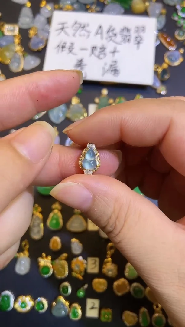吊坠(不含链)银S925镶嵌翡翠1
