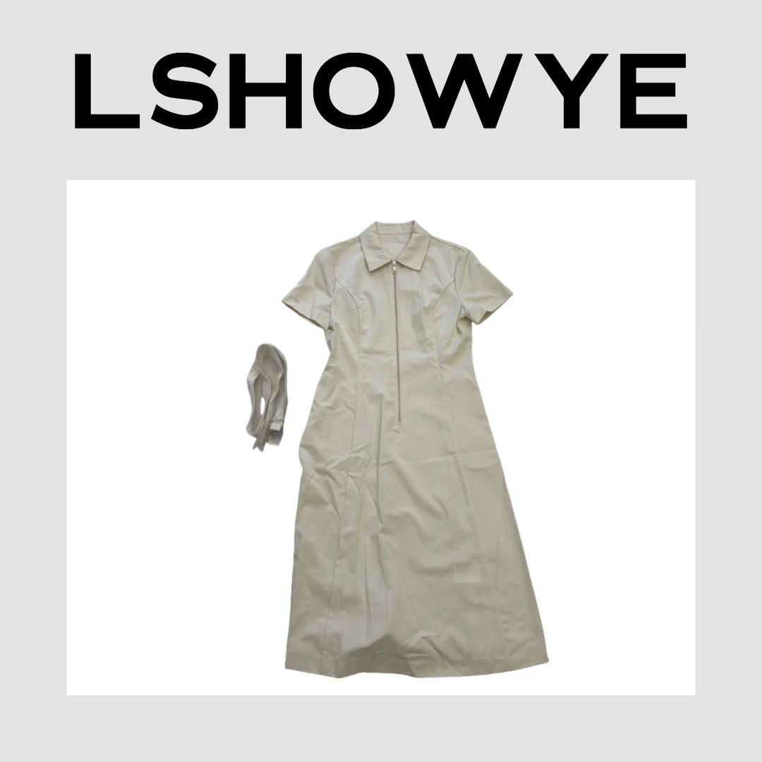 LSHOWYE｜腰带翻领连衣裙 fq0910