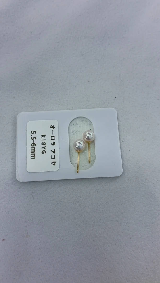 18K金镶嵌耳饰海水珍珠5.5-6素钉