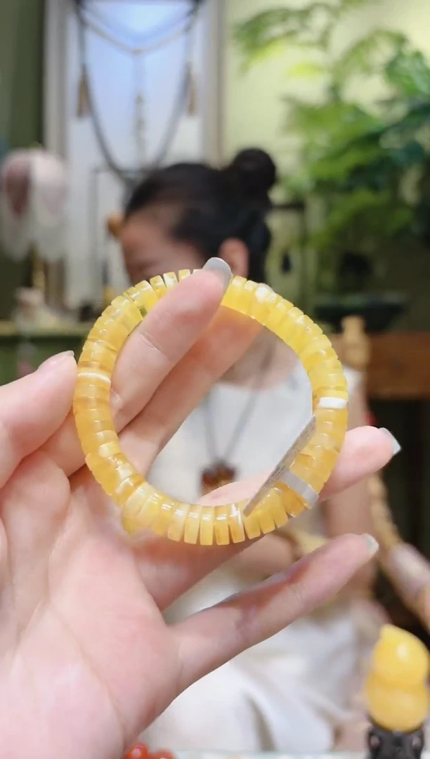 【闪购商品】蜜蜡裸石未镶嵌直切药片珠蜜蜡手串H