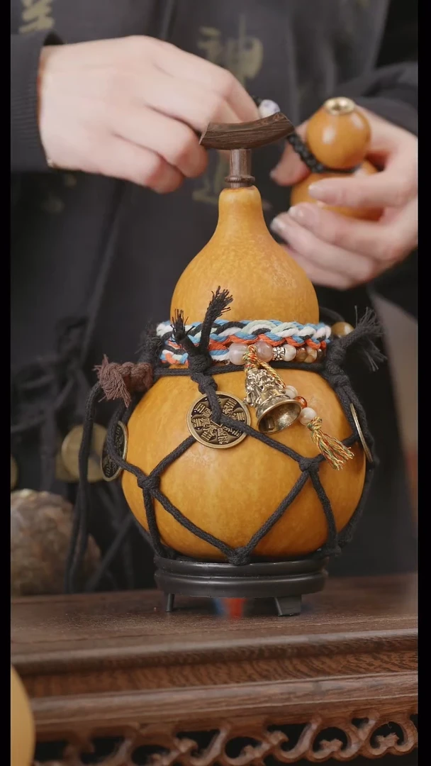 【闪购商品】126号精品天然大漆工艺防渗内胆酒葫芦~