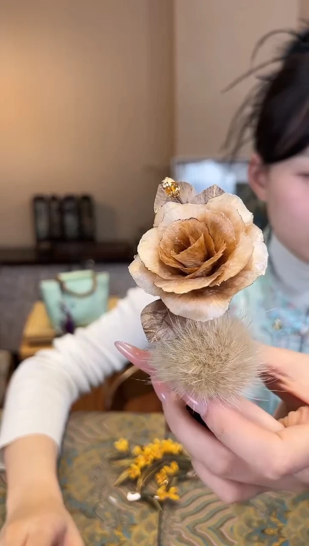 刺绣非遗绒花（发饰）