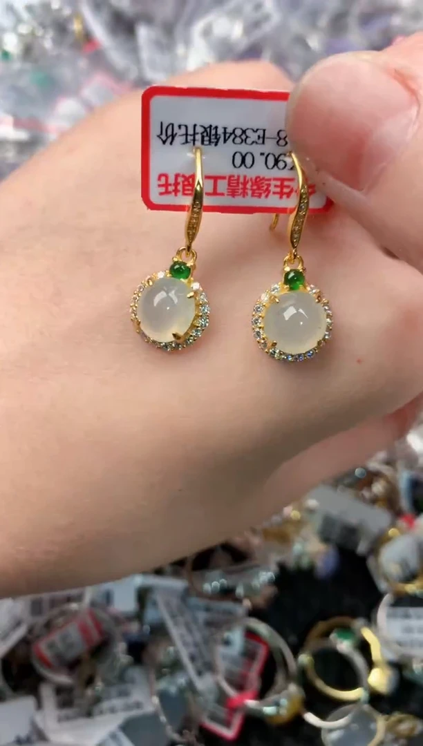 银S925镶嵌戒指翡翠333       2