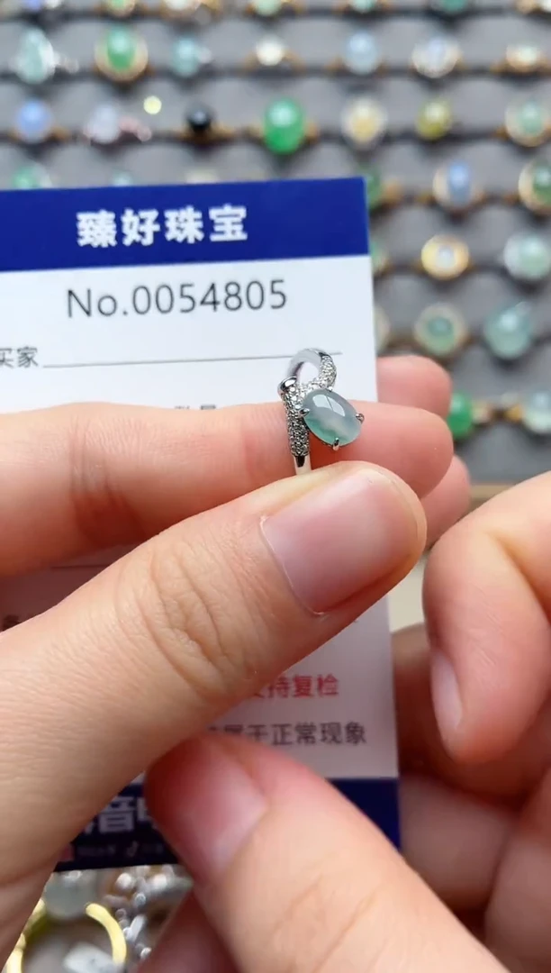 银S925镶嵌戒指翡翠1