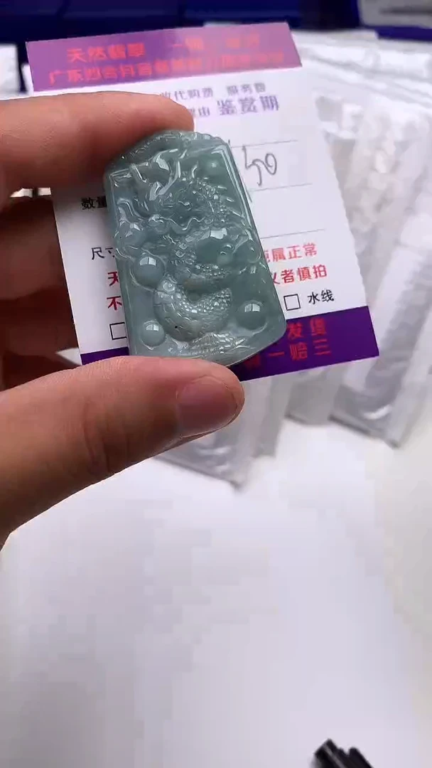 翡翠未镶嵌颈饰龙牌【品质一般能接受再拍】