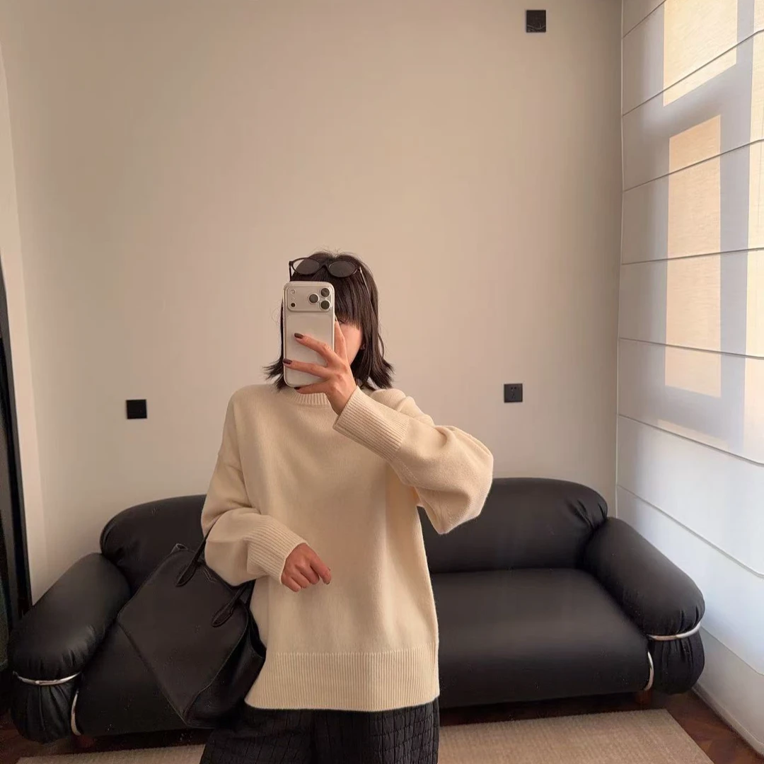 极简圆领毛衣2851