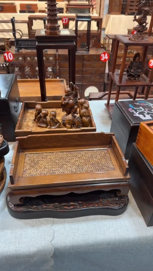 木花梨 微型罗汉床  摆件