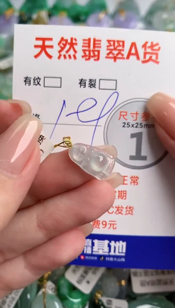 翡翠18K金镶嵌颈饰0465450166