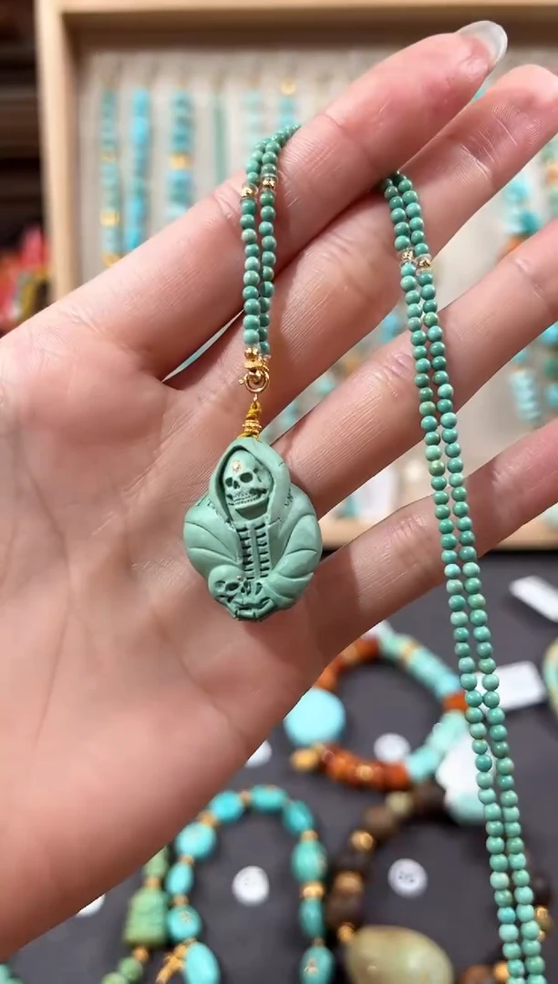 【闪购商品】绿松石颈饰18K金镶嵌绿松石项链