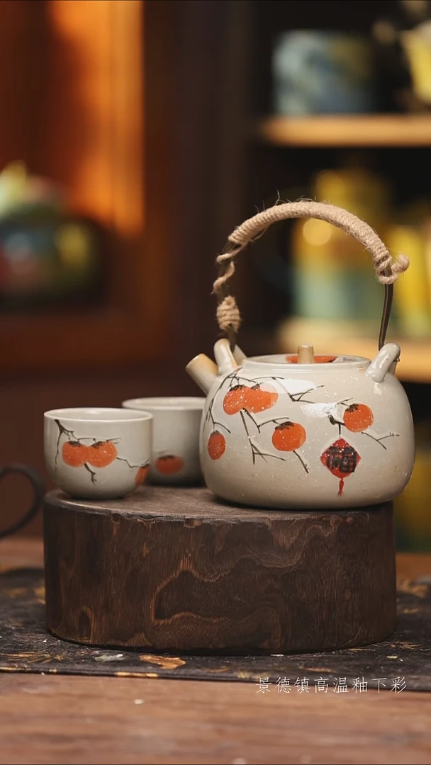 陶瓷景德镇高温釉下手绘陶瓷@L830@