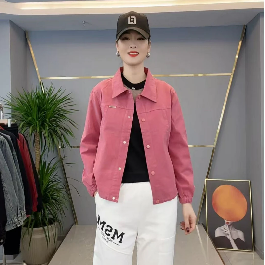 shishu/拾束2025春季休闲百搭长袖亮色牛仔短外套HH6609