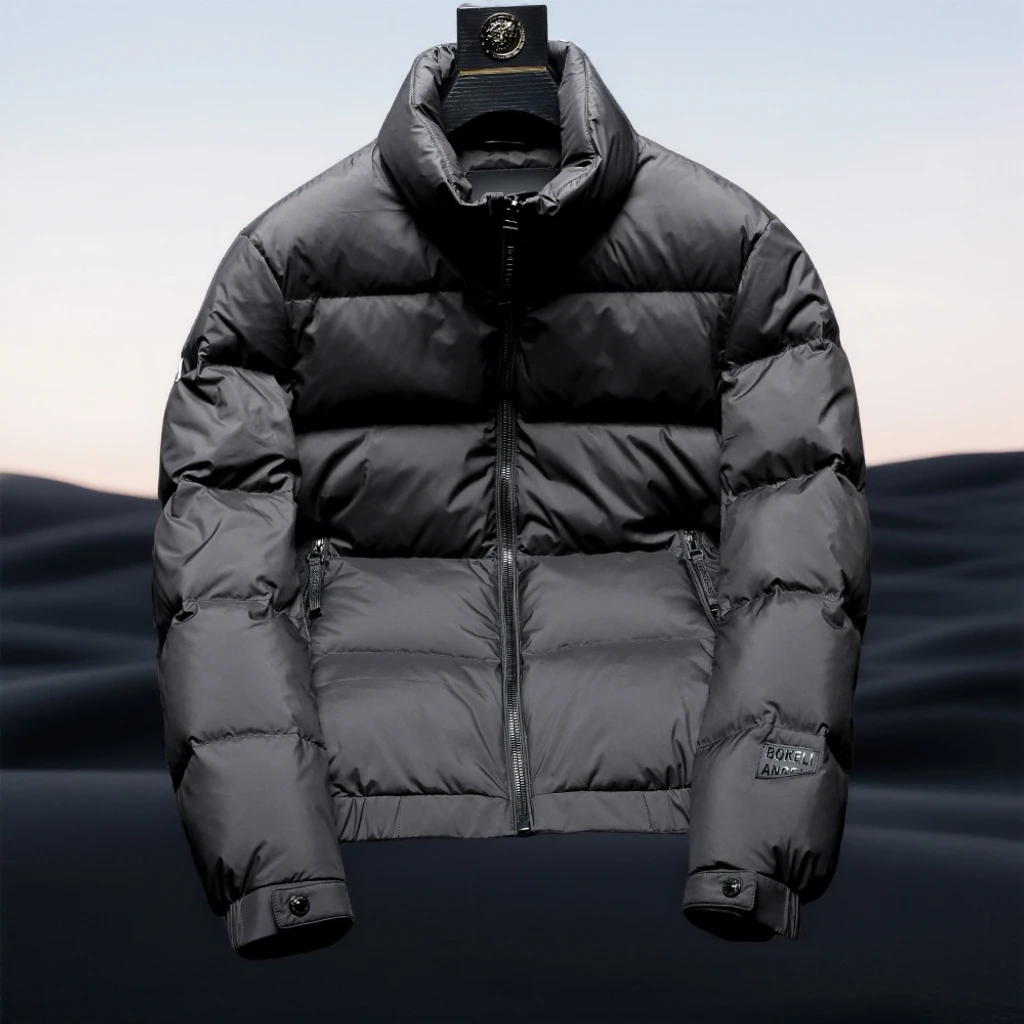 巴赛娜缇简约休闲男士羽绒服冬季新款青年加厚立领爆款轻便外套潮