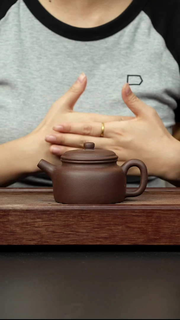 紫砂茶壶老紫泥炮嘴德钟