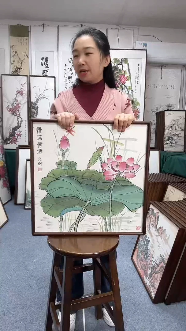 国画国画手绘实木画框京东包邮