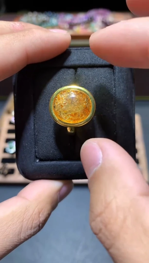 【闪购商品】琥珀戒指未镶嵌G119【多样性发其一】