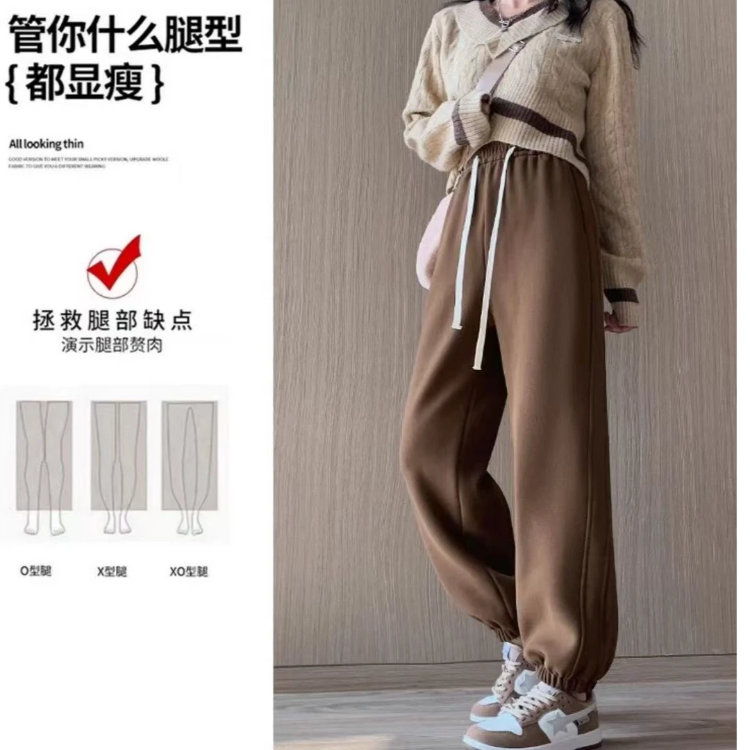 休闲风春秋休闲裤云朵松弛灯笼裤阔腿裤高腰显瘦外穿束脚裤5605