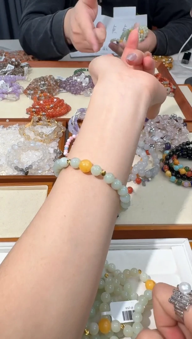 【闪购商品】和田玉手链未镶嵌D160和田玉蜜蜡单珠款