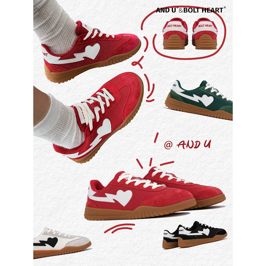 AND U&BOLTHEART新款复古潮鞋男女同款百搭潮流经典德训鞋鞋子