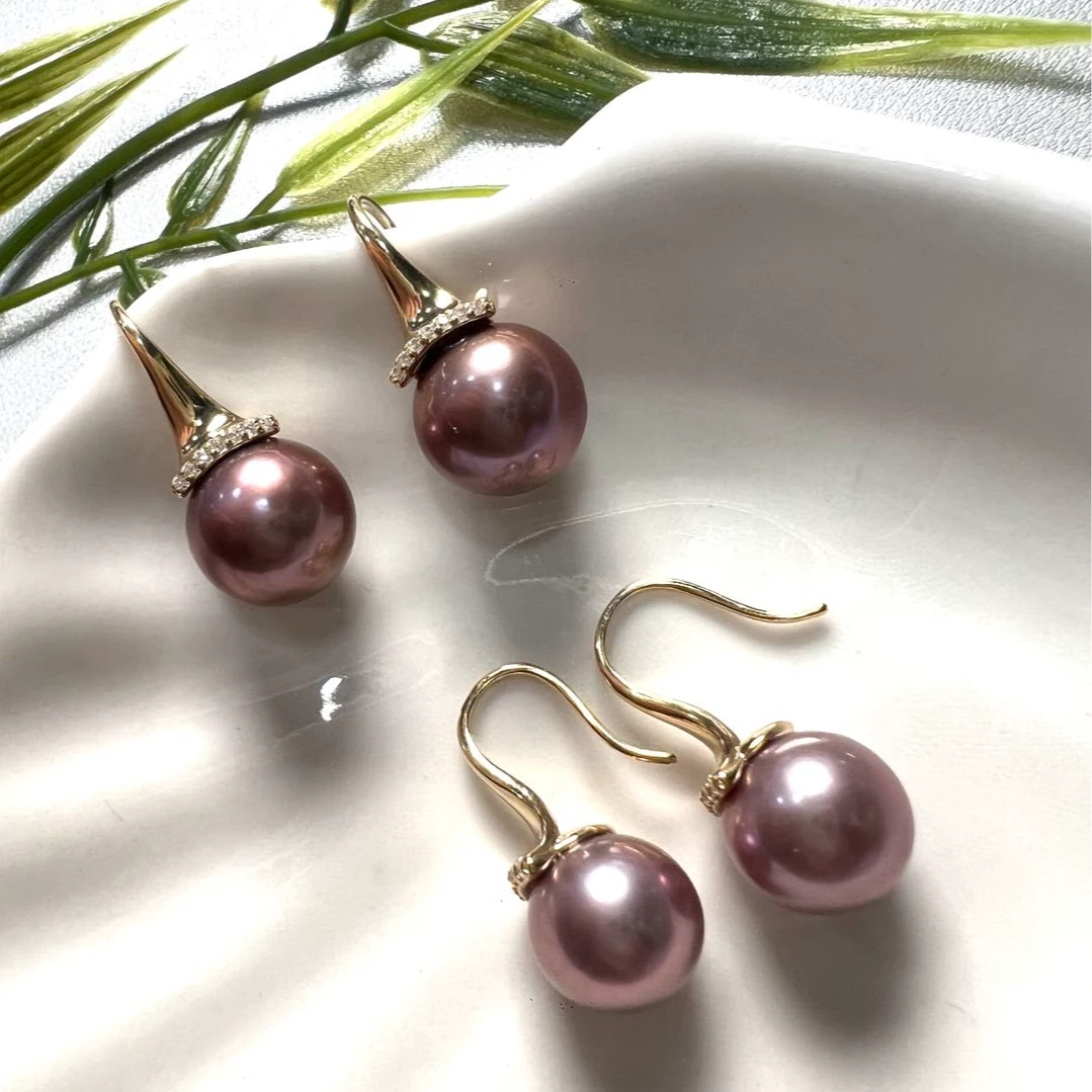 【星浩珠宝】s925银镶淡水珍珠耳钩20-3T27H412【多样性发一件】10mm+