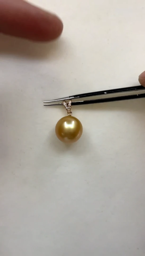 颈饰18K金镶嵌海水珍珠12-13