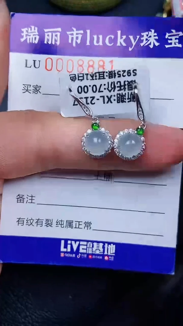 颈饰银S925镶嵌翡翠8881