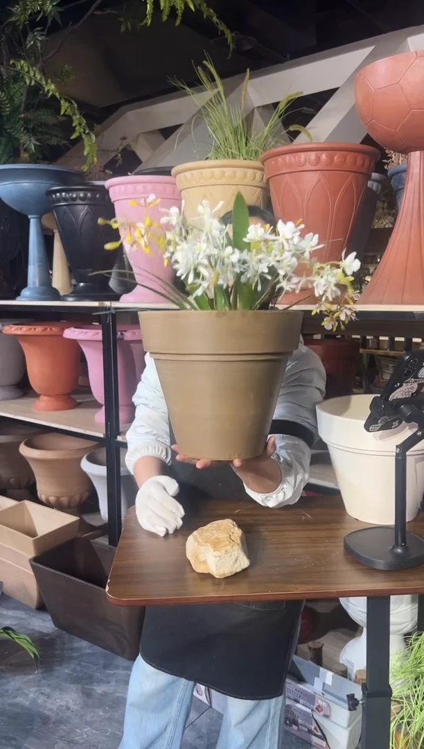 25.5*22/OT25/古铜色镜面手工拉丝花盆外贸尾单