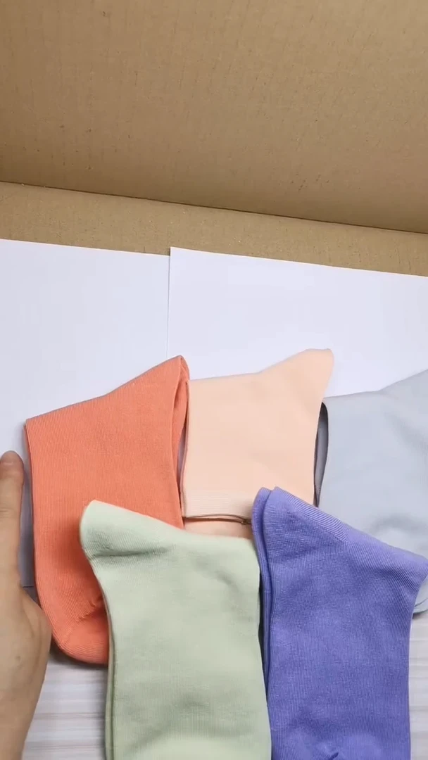 棉女彩棉浅色系不掉色5双