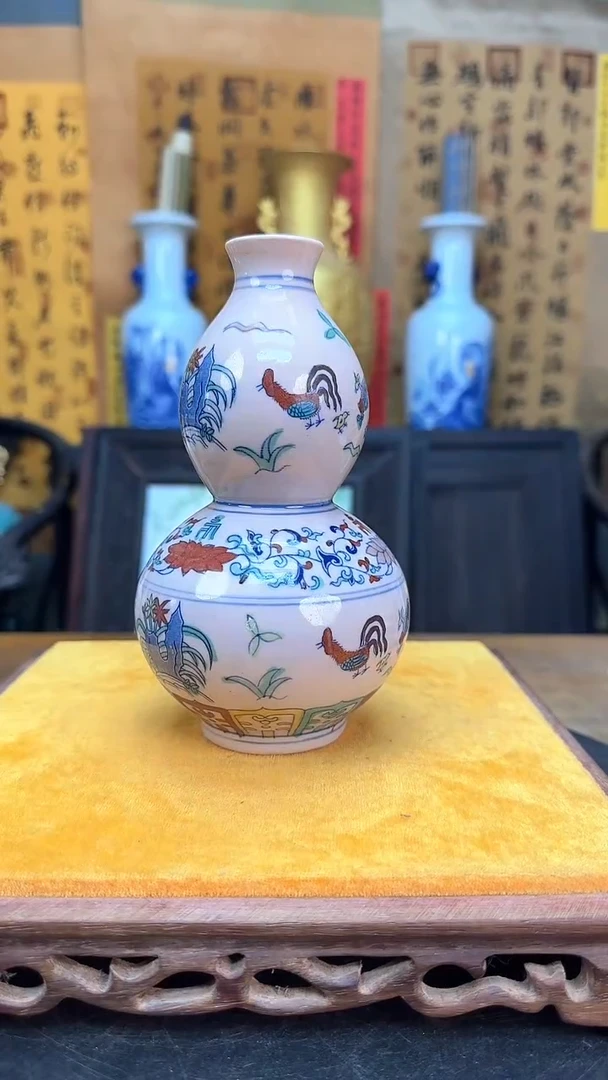 【闪购商品】瓶景德镇陶瓷客厅摆件鸡缸葫芦