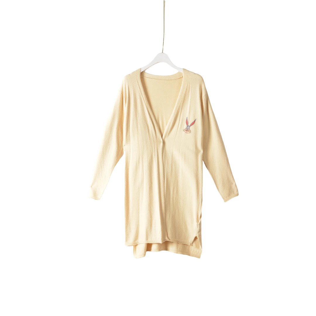 【】深圳时尚女装WNC-春秋外搭针织外套9204-米白均码