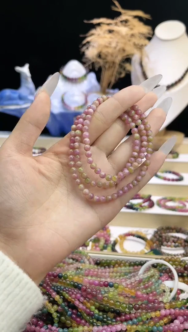 【闪购商品】碧玺/未镶嵌J4mm+碧玺多圈多样性发货