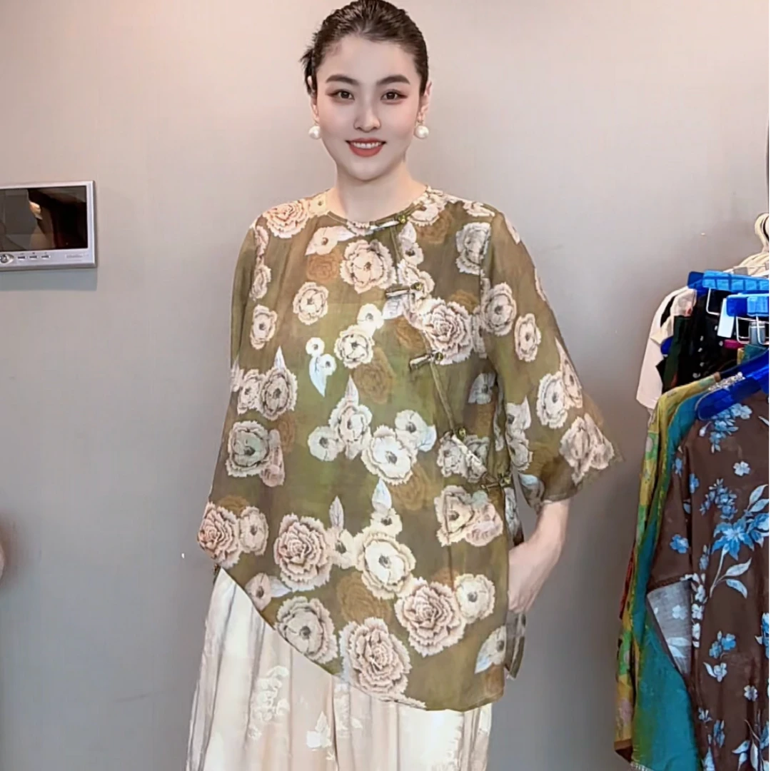 3359｛悠悠花香｝新中式高端定制原创设计清雅时尚新款国风上衣