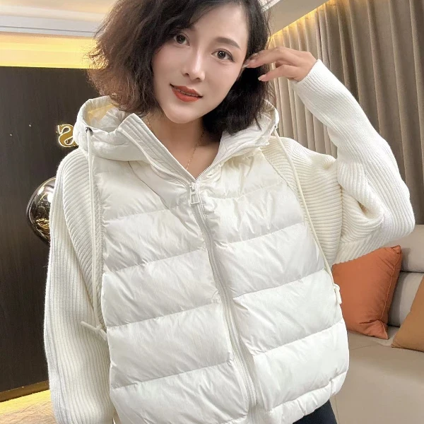 【耿老板1226#P】针织袖精致短款显高面包服保暖战袍安心绒羽绒服