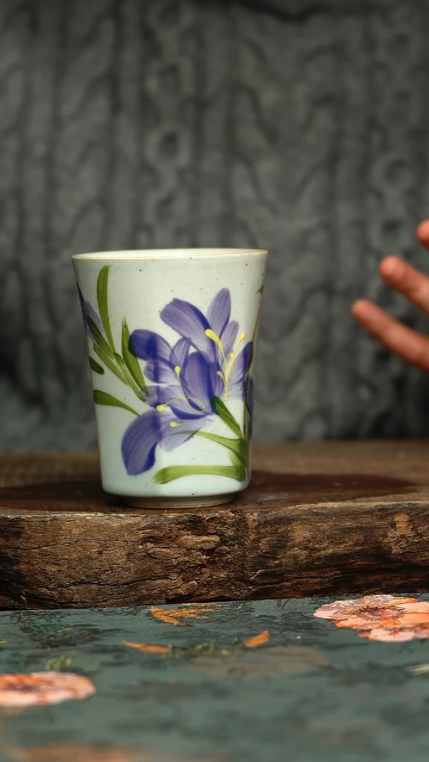 【闪购商品】杯釉下彩手工手绘同款陶器