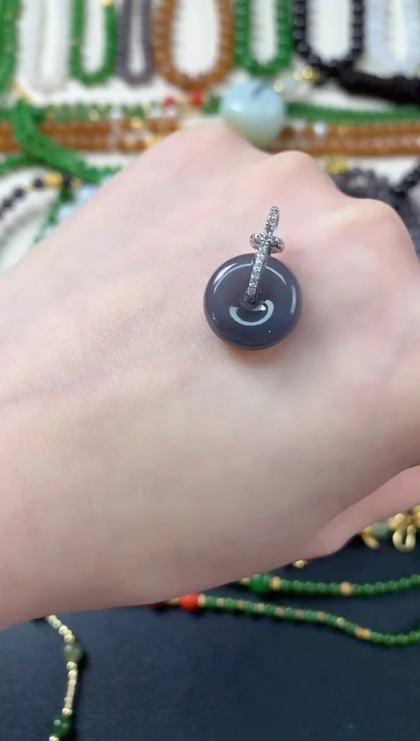 和田玉银S925镶嵌吊坠(不含链)D472|99