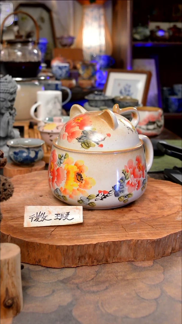 杯子陶牡丹手工手绘手工手绘