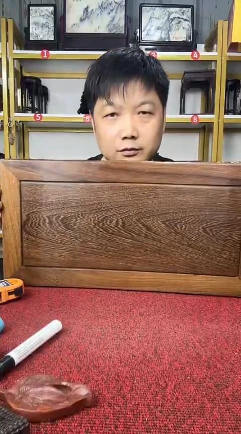 木魏*道鸡翅木水浪50*25*10CM