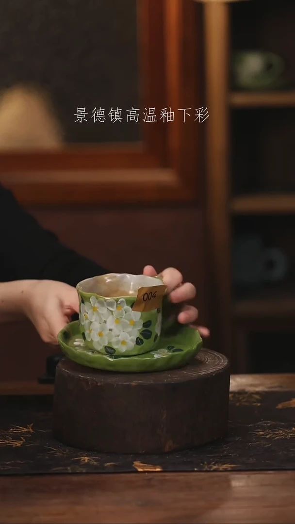 陶瓷景德镇高温釉下手绘陶瓷@L004@