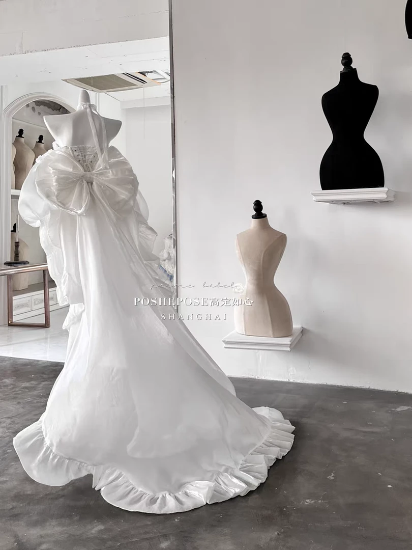 原创设计高定如心POSHEPOSE切利尔系列天使初吻樱芷白公主裙