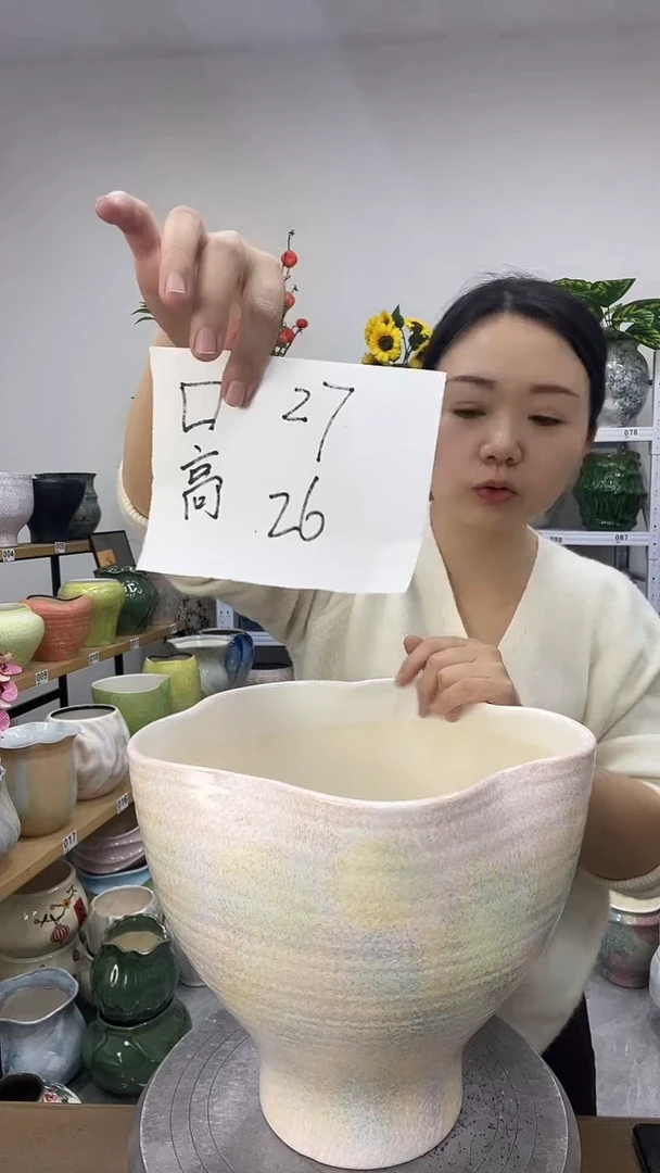9.4陶瓷花盆直播链接高.      26口27