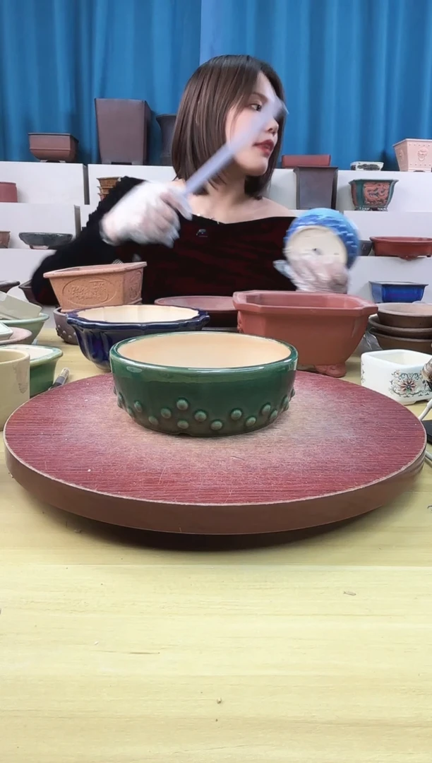 紫砂花盆浅草紫砂花盆微瑕