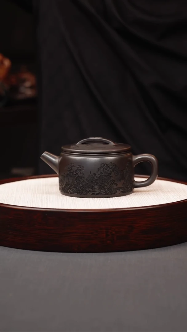 茶壶紫砂石黄山水汉瓦