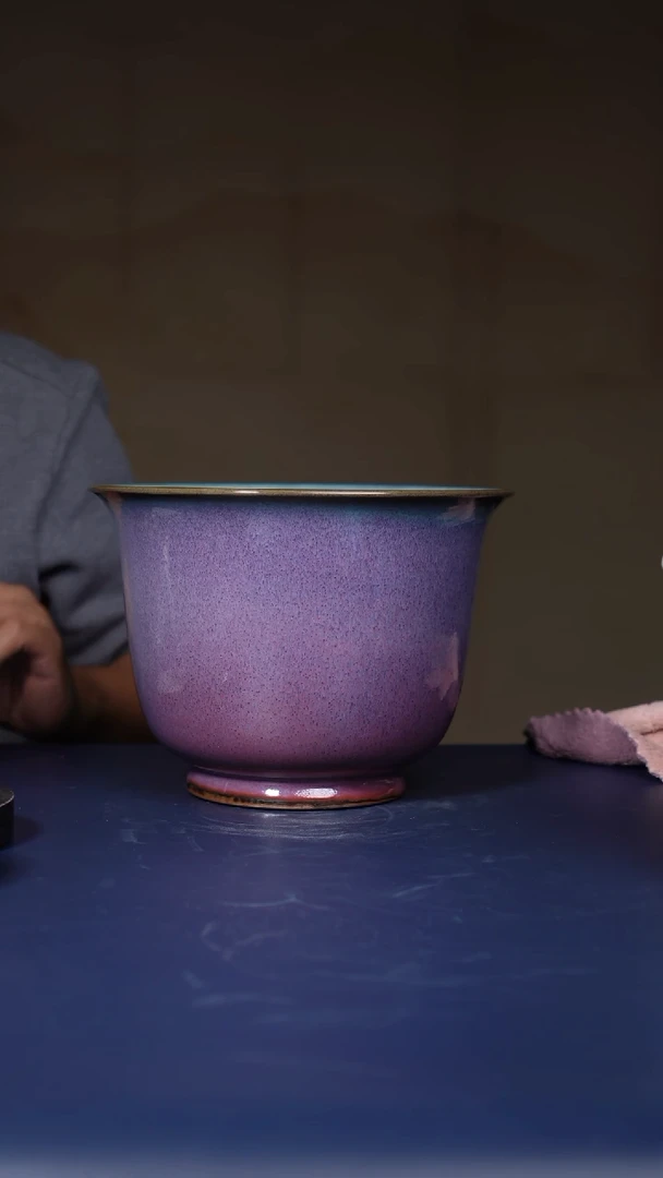 【闪购商品】摆件钧瓷宋钧仰钟式花盆